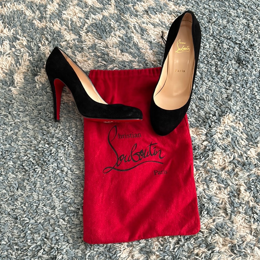 Christian Louboutin Black Suede Heels
